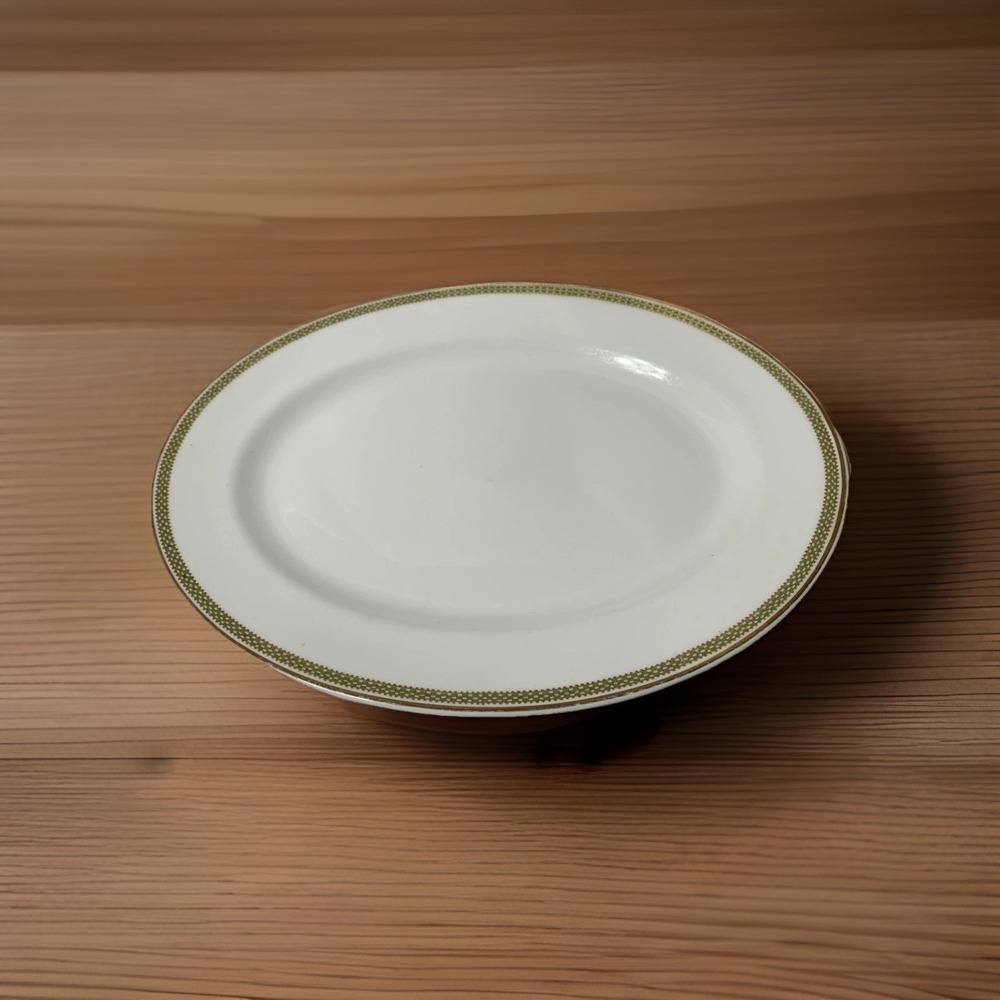 Theodore Haviland Limoges GOLD & GREEN 11" Oval Serving Platter France